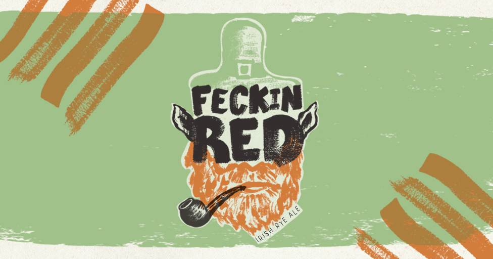 Feckin Red Beer Label