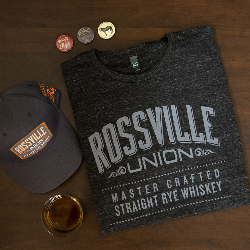 rossville branded pins hat and shirt
