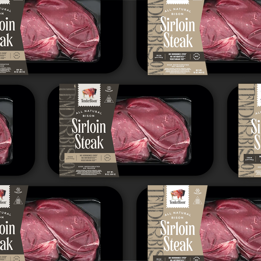 TenderBison sirloin steak packaging