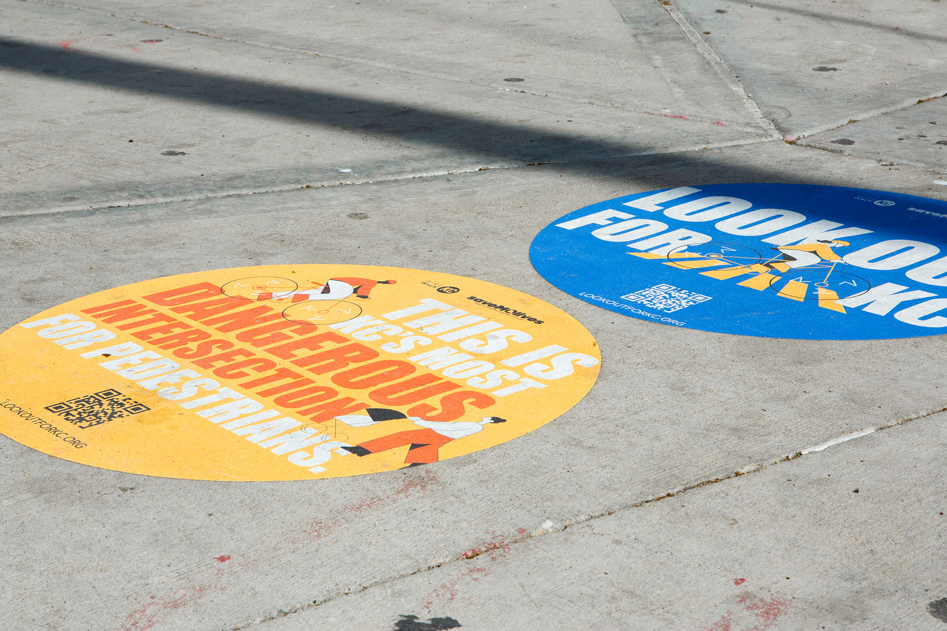 Sidewalk decals that read