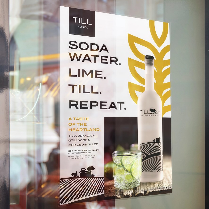 Soda water. Lime. Till Repeat. poster promoting Till Vodka