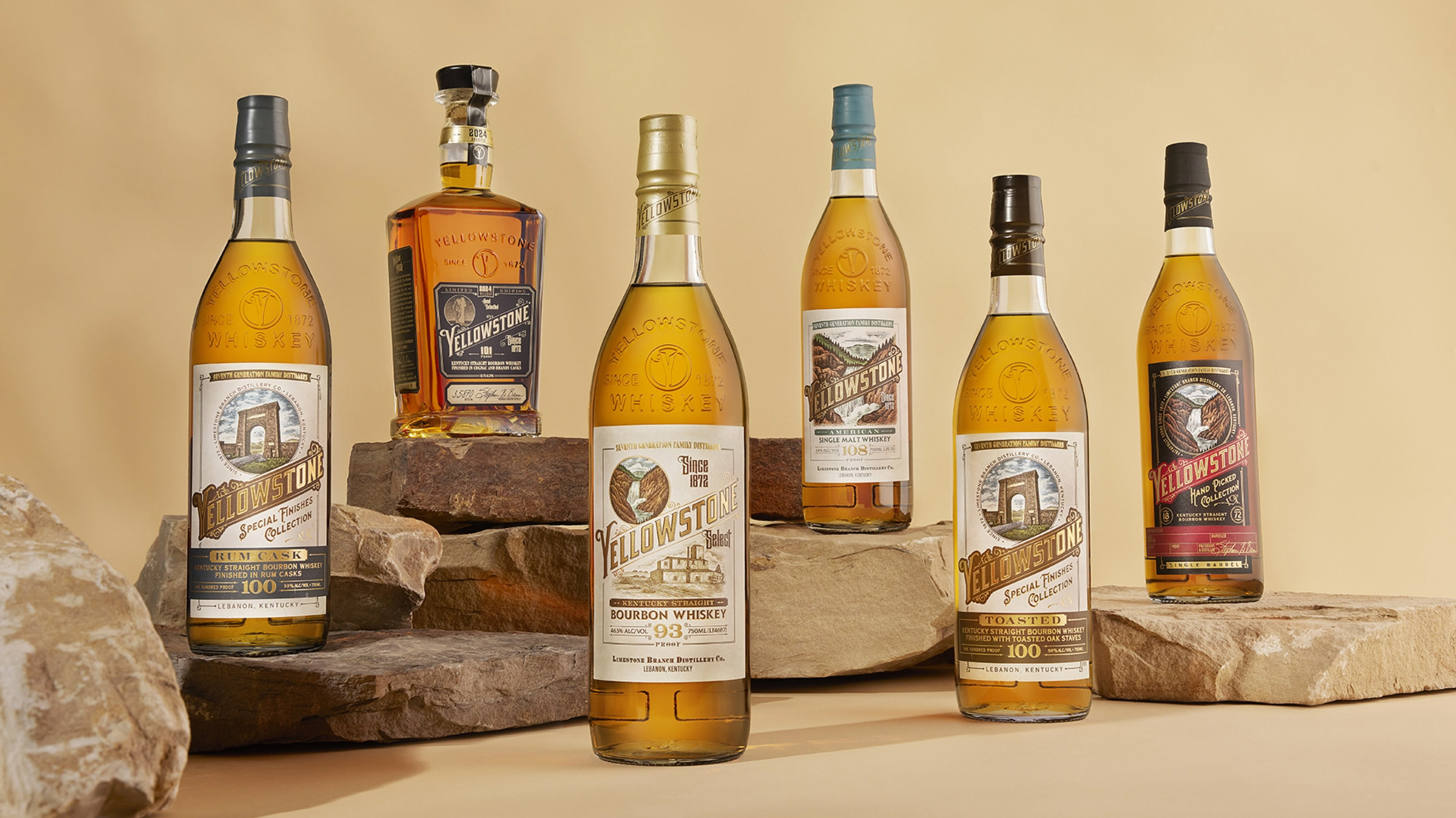 Six bottles of Yellowstone whiskey